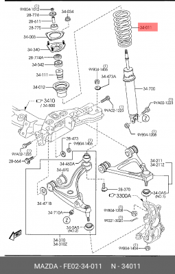 Пружина ходовой части FE02-34-011 MAZDA