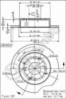 Тормозной диск 08.5803.10 BREMBO