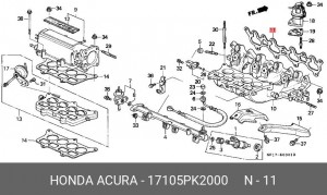 Прокладка, впускной коллектор 17105PK2000 HONDA