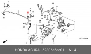 Втулка стабилизатора 52306-S5A-E01 HONDA