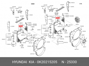 Крышка, радиатор 0K20215205 HYUNDAI KIA