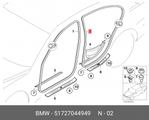 Накладка дверного проема 51 72 7 044 949 BMW