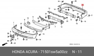 Бампер задний 71501SW5A00ZZ HONDA
