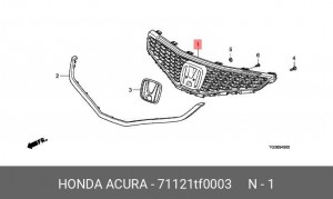 Решетка радиатора 71121TF0003 HONDA
