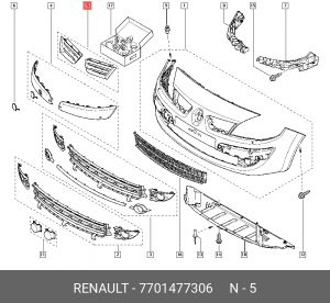 Решетка радиатора 7701477306 RENAULT