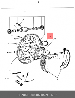 Колесный тормозной цилиндр 00000A00529 SUZUKI