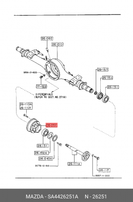 Тормозной барабан SA4426251A MAZDA