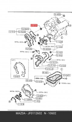 Уплотняющее кольцо, распределительный вал JF01-12-602 MAZDA