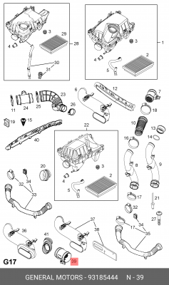 Расходомер воздуха 93185444 GENERAL MOTORS