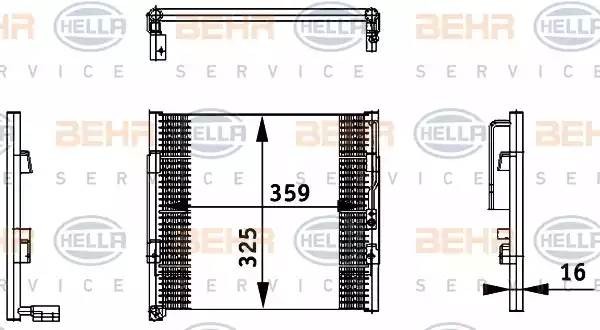 Конденсатор, кондиционер 8FC 351 035-731 HELLA