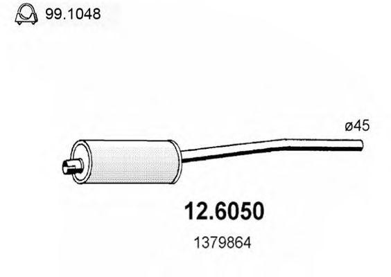 Средний глушитель выхлопных газов 126050 ASSO