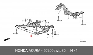 Подрамник передней подвески 50200SWTP80 HONDA