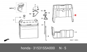 Крышка аккумуляторной батареи 31531S5A000 HONDA