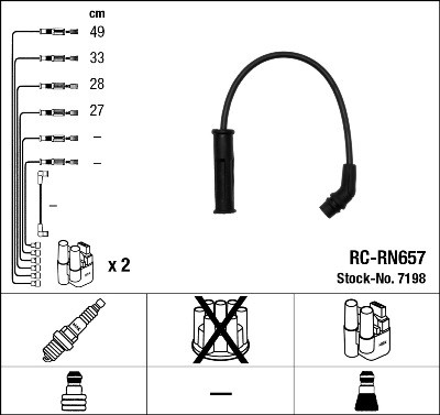 Ккомплект проводов зажигания RCRN657 NGK NTK