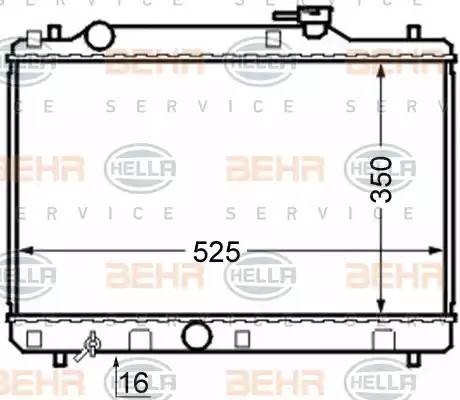 Радиатор, охлаждение двигател 8MK 376 724-581 HELLA
