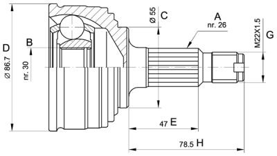 ШРУС HO-24 HDK