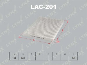 Фильтр салона LAC-201 LYNXAUTO