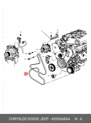 Поликлиновой ремень 4 5936 68AA CHRYSLER