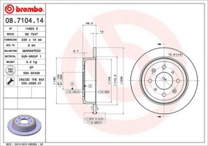 Тормозной диск 08.7104.14 BREMBO