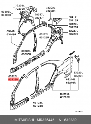 Панель кузова MR325446 MITSUBISHI