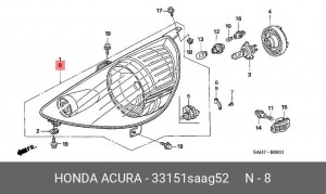 Фара головного света 33151SAAG52 HONDA