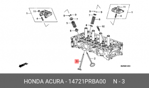 Клапан выпускной 14721PRBA00 HONDA