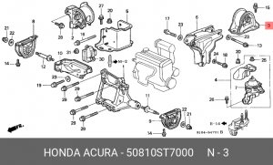 Подушка двигателя 50810-ST7-000 HONDA