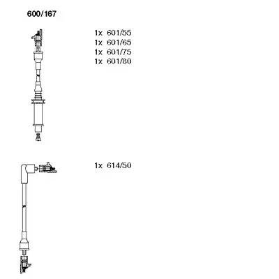 Ккомплект проводов зажигания 600167 BREMI
