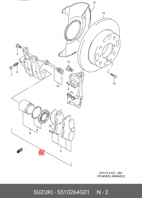 Тормозной суппорт 55102-64G01 SUZUKI