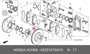 Тормозной диск 45251-S7A-N10 HONDA
