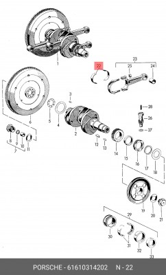 Шатунный подшипник 61610314202 PORSCHE