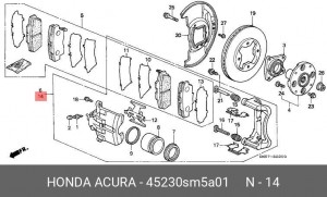 Тормозной суппорт 45230SM5A01 HONDA