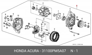 Генератор 31100PM5A07 HONDA