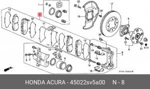 Комплект тормозных колодок, диско 45022SV5A00 HONDA