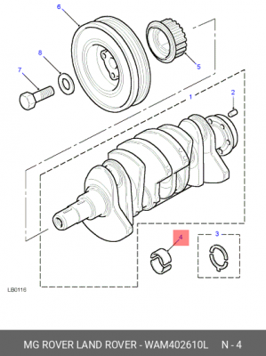Подшипник коленвала WAM402610L MG ROVER LAND ROVER