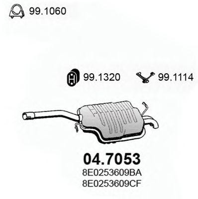 Глушитель выхлопных газов конечный 047053 ASSO