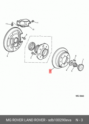 Тормозной диск SDB100290EVA MG ROVER LAND ROVER