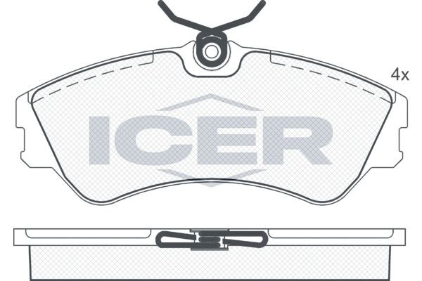 Комплект тормозных колодок, диско 140881 ICER