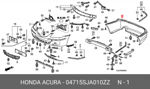 Бампер задний 04715SJA010ZZ HONDA