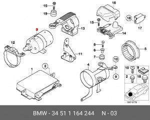 Гидравлический насос, регулировка динамики движения 34 51 1 164 244 BMW