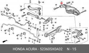 Рычаг подвески 52360SX0A02 HONDA