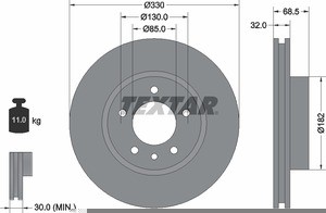 Тормозной диск 92121500 TEXTAR