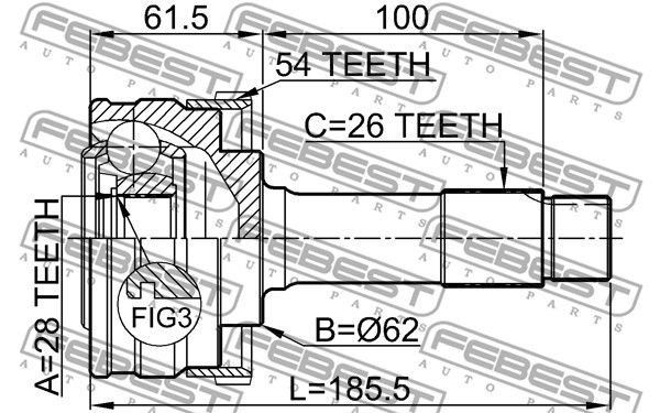 ШРУС 1610-460A54 FEBEST