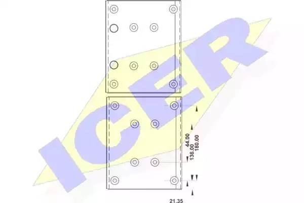 Комплект тормозных башмаков, барабанные тормоза 21949600 ICER
