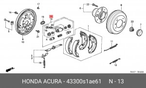 Колесный тормозной цилиндр 43300S1AE61 HONDA