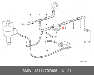 Клапан, пневматическая система 13 11 1 707 608 BMW