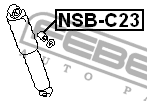 Сайлентблок - втулка амортизатора подвески NSB-C23 FEBEST