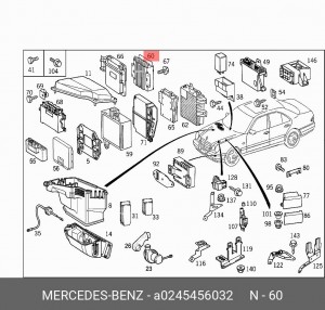 Блок управления, управление двигателем A 024 545 60 32 MERCEDES BENZ