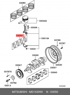 Шатунный подшипник MD143090 MITSUBISHI