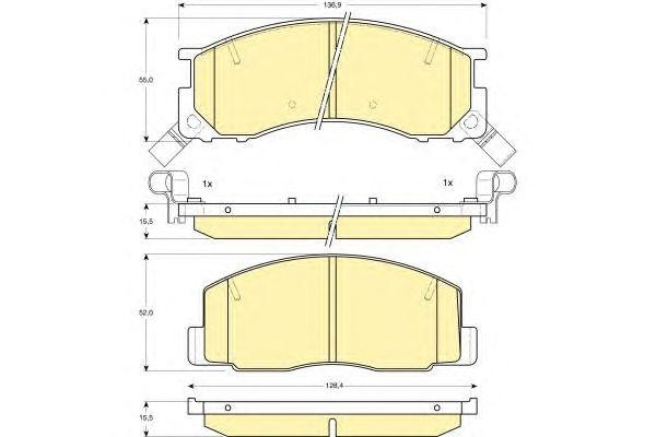Комплект тормозных колодок, диско 6130869 GIRLING
